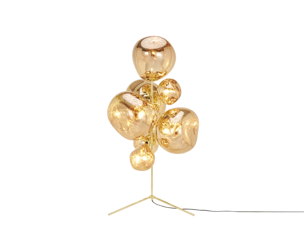 Melt Stand Chandelier Gold by Tom Dixon